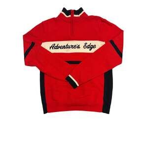 Campagnolo Biking Sz S pullover sweater red 100% Merino Wool 1990s script logo